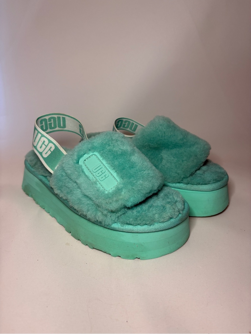 UGG Women's Disco Slide Tide Pool Aqua Mint Green Teal Size 6‎ EUC